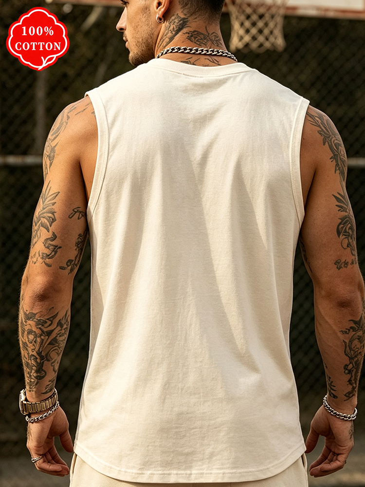 Men 100% Cotton Crew Neck Tank - Drone Buzzer review and price
